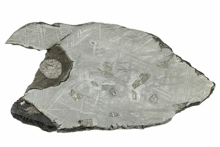 Etched Saint-Aubin Iron Meteorite Slice ( g) - France #346533